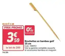 Promocash Brochettes en bambou golf offre