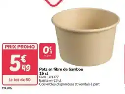 Promocash Pots en fibre de bambou offre