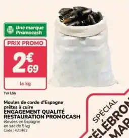 Promocash Moules de corde d'espagne prêtes à cuire engagement qualité restauration promocash offre