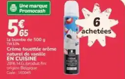 Promocash Crème fouettée arôme naturel de vanille en cuisine offre