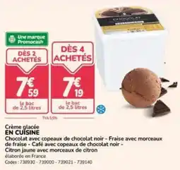 Promocash Crème glacée en cuisine offre