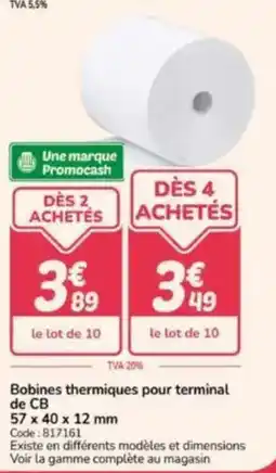 Promocash Bobines thermiques pour terminal de cb offre