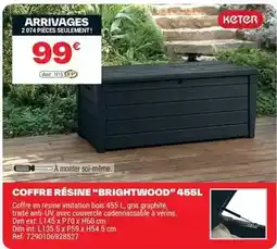 Brico Dépôt Dim - coffre résine brightwood 455l offre