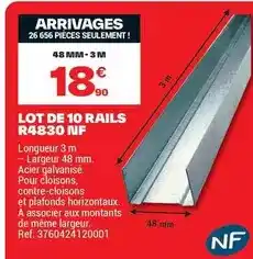 Brico Dépôt Lot de 10 rails r4830 inf offre
