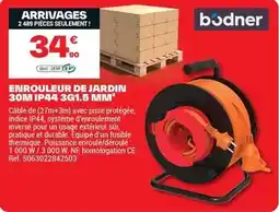 Brico Dépôt Bodner - enrouleur de jardin 30m ip44 3ggl.5 mini offre