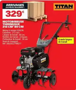 Brico Dépôt Titan - motobineuse thermique 2-12 cmf 80 cm offre