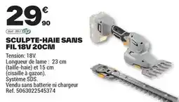 Brico Dépôt Sculpte-haie sans fil 18v 20cm offre