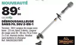 Brico Dépôt Débroussailleuse sans fil 36v 2-eini-1 offre