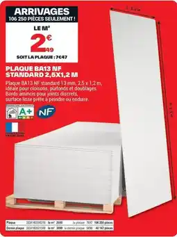 Brico Dépôt Francaise - plaque ba13 inf standard offre
