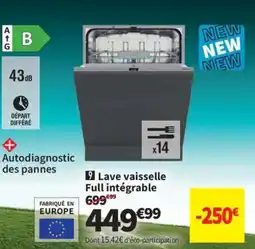 Conforama Lave vaisselle full intégrable offre