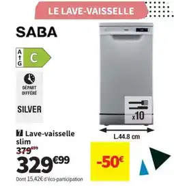 Conforama Lave-vaisselle slim offre