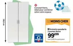 Conforama Armoire penderie 2 portes Nano offre