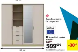 Conforama Armoire 3 portes Rhodes offre