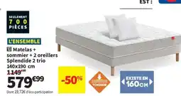 Conforama Matelas + sommier + 2 oreillers Splendide 2 trio offre