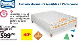 Conforama Matelas Lotus 180x200 cm offre