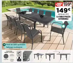 Centrakor LA TABLE PIAZZA EXTENSIBLE offre