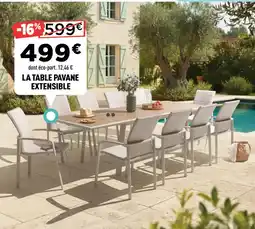 Centrakor LA TABLE PAVANE EXTENSIBLE offre