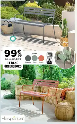 Centrakor LE BANC GREENSBORO offre