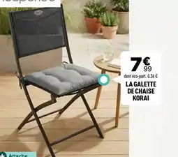 Centrakor LA GALETTE DE CHAISE KORAI offre