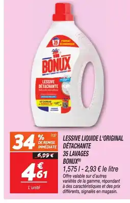 Netto BONUX Lessive liquide l'original détachante 35 lavages offre