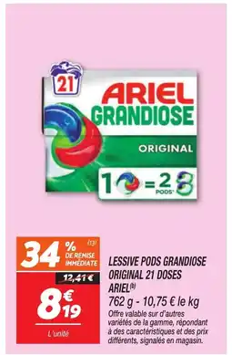 Netto ARIEL Lessive pods grandiose original 21 doses offre