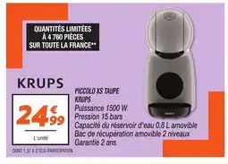 Netto KRUPS Piccolo xs taupe offre