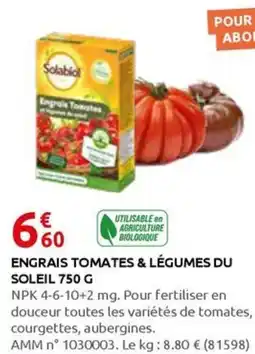 Rural Master ENGRAIS TOMATES & LÉGUMES DU SOLEIL offre