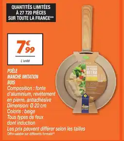 Netto Poêle manche imitation bois offre