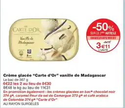 Monoprix CARTE D'OR Crème glacée vanille de Madagascar offre
