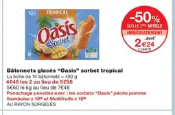 Monoprix OASIS Bâtonnets glacés sorbet tropical offre