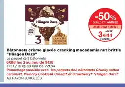 Monoprix HÄAGEN DAZS Bâtonnets crème glacée cracking macadamia nut brittle offre