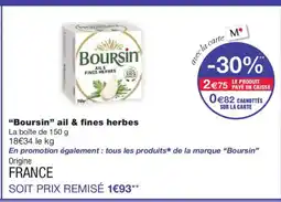 Monoprix BOURSIN Ail & fines herbes offre