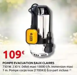 Rural Master POMPE EVACUATION EAUX CLAIRES offre