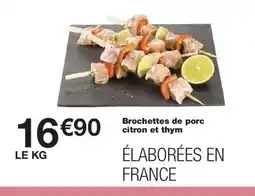 Monoprix Brochettes de porc citron et thym offre