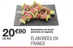 Monoprix Brochettes de bœuf poivrons et oignons offre