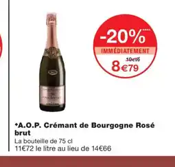 Monoprix A.O.P. Crémant de Bourgogne Rosé brut offre