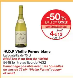 Monoprix V.D.F Vieille Ferme blanc offre