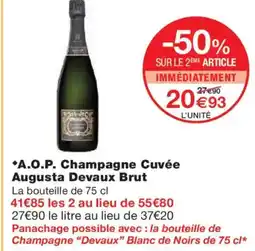 Monoprix A.O.P. Champagne Cuvée Augusta Devaux Brut offre