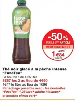 Monoprix FUZE TEA Thé noir glacé à la pêche intense offre