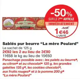 Monoprix LA MÈRE POULARD Sablés pur beurre offre