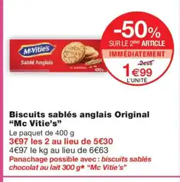 Monoprix MC VITIE'S Biscuits sablés anglais Original offre