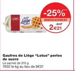 Monoprix LOTUS Gaufres de Liège perles de sucre offre