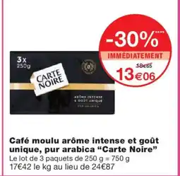 Monoprix CARTE NOIRE Café moulu arôme intense et goût unique, pur arabica offre
