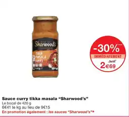Monoprix SHARWOOD'S Sauce curry tikka masala offre