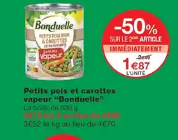 Monoprix BONDUELLE Petits pois et carottes vapeue offre