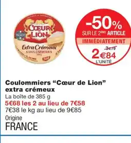 Monoprix CŒUR DE LION Coulommiers extra crémeux offre