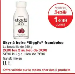 Monoprix SIGGI'S Skyr à boire framboise offre