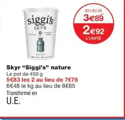 Monoprix SIGGI'S Skyr nature offre