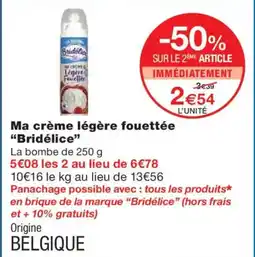 Monoprix BRIDÉLICE Ma crème légère fouettée offre