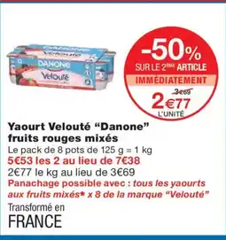 Monoprix DANONE Yaourt Velouté fruits rouges mixés offre